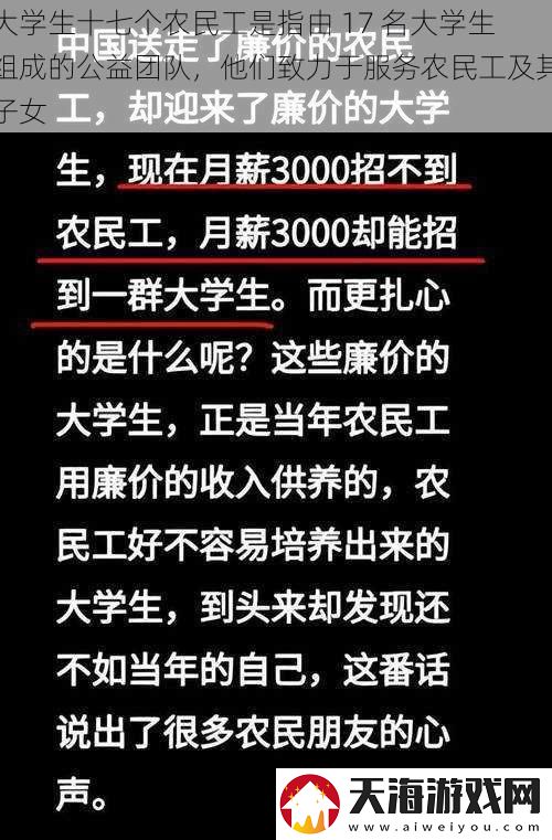 大学生十七个农民工是指由