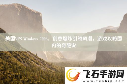 美国VPSWindows2003创意爆炸引领风潮游戏攻略圈内的奇葩说